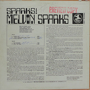 Melvin Sparks / Sparks(LP) / Prestige 1970 | VG/EX- | | Groovenut