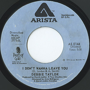 Debbie Taylor / Just Don't Pay/I Don't Wanna Leave You(7inch) / Arista 1975  USオリジナル盤 VG+ | Groovenut Records SOUL JAZZ FUNK 45 DISCO HIP HOP