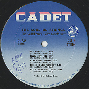 Soulful Strings / The Soulful Strings Play Gamble-Huff(LP) / Cadet USオリジナル盤  VG+/EX- cc | Groovenut Records SOUL JAZZ FUNK 45 DISCO HIP HOP