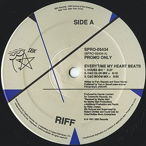 Riff / Everytime My Heart Beats(Promo12inch) / SBK 1991 USオリジナル盤 NM |  Groovenut Records SOUL JAZZ FUNK 45 DISCO HIP HOP