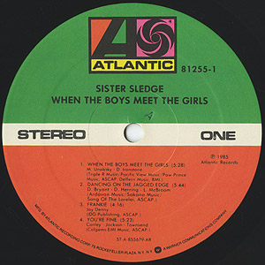Sister Sledge / When The Boys Meet The Girls (LP) / Atlantic